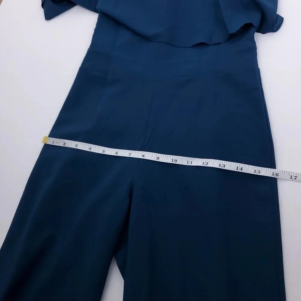 Sleeveless Navy One-Shoulder Jumpsuit with Tie Detail - Picture 6 of 9